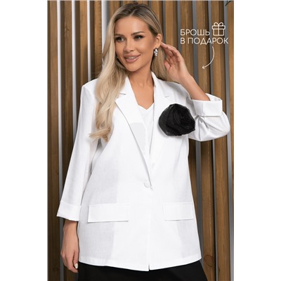 Пиджак льняной Мэрлин (белый) Б13254-7М