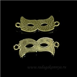 Коннектор Маска 33*13мм, цв.латунь (упаковка 10штук)