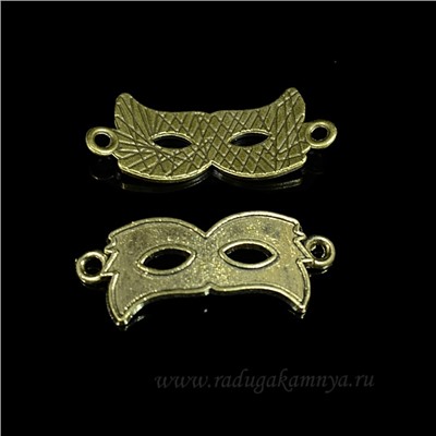 Коннектор Маска 33*13мм, цв.латунь (упаковка 10штук)