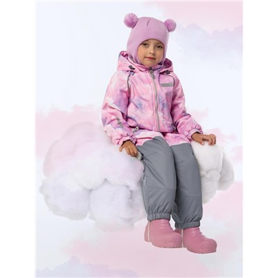 Комбинезон утеплённый для девочки NIKASTYLE 8м0625 Розовый серый