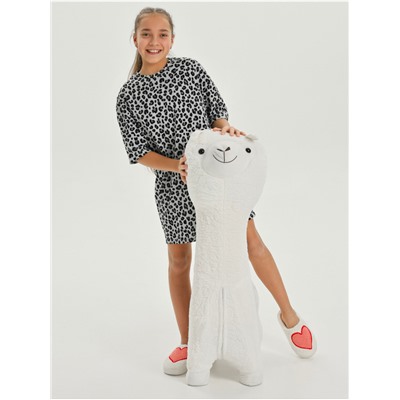 Платье домашнее "Леопард" Серый девочка