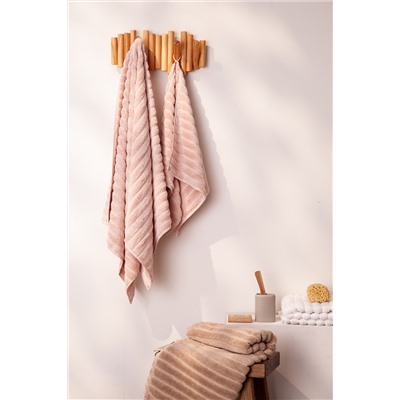Полотенце для рук Waves цвета пыльной розы из коллекции Essential, 50х90 см
