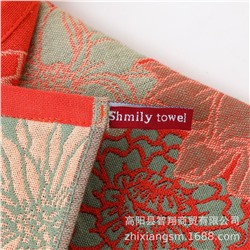 Gaoyang towel Korean flower jacquard four-layer cotton gauze large square towel wipe hands towel kitchen towel factory price wholesale