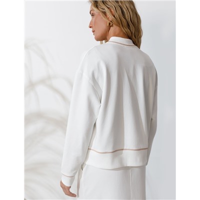 Бомбер среднего объема на пуговицах из футера двухнитки с эластаном