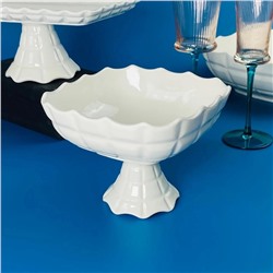 163-051 Квадратная конфетница 18х13,5см на ножке КОРНЕЛИЯ в под.уп.(х16)Фарфор