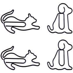 Скрепки фигурные 19мм, Meshu "Cat&Dog ", 4шт., пакет с европодвесом