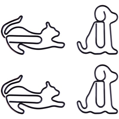 Скрепки фигурные 19мм, Meshu "Cat&Dog ", 4шт., пакет с европодвесом
