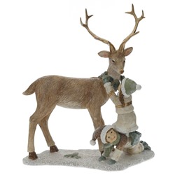 GAEM Фигурка декоративная "Олень и дети", L20 W9 H23 см