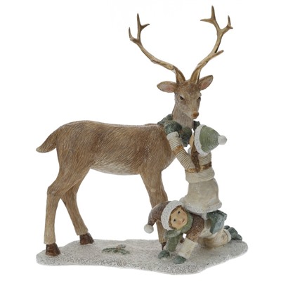 GAEM Фигурка декоративная "Олень и дети", L20 W9 H23 см
