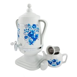 Самовар Добрыня DO-421 4л/1л белый пластик (4) оптом