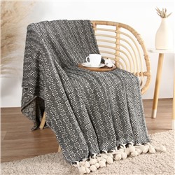 Плед SL Home Ethnics 150*200 см с помпонами, 70% хлопок, 30% п/э, 500 гр/м2
