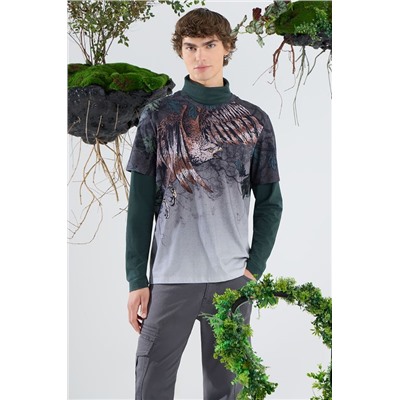 T-shirt bawełniany męski z kolekcji Together For Nature  kolor zielony