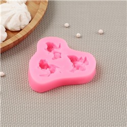 Молд для заливки Доляна «Ангелочки в ожидании», силикон, 3 ячейки, 8×7 см, розовый