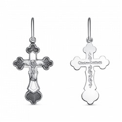 крест из серебра частично черненый штампованный