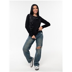 Лонгслив "Буквы" женский черный