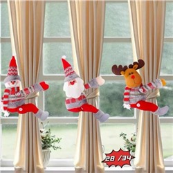 Подхват для штор новыгодний ( пара Дед Мороз и Снеговик)  Размеры :24см*23см  Цена за пару