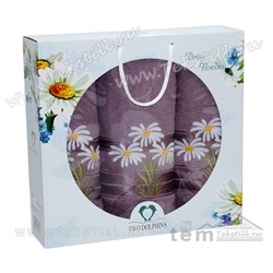 70x140 см. + 50x90 см. + 50x90 см. Махровый Набор Полотенец 3 шт/уп. Daisy Flowers TWO DOLPHINS