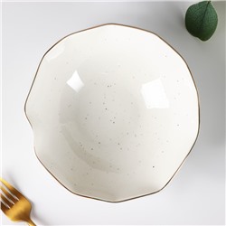 Салатник Доляна «Млечный путь», 700 мл, d=17.5 см, фарфор, белый в крапинку