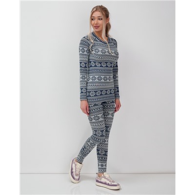 Комплект женского термобелья синего цвета 2520S