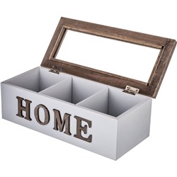 ШКАТУЛКА ДЛЯ ЧАЯ С 3 СЕКЦИЯМИ КОЛЛЕКЦИЯ "HOME" 23*10,5*8 СМ (КОР=24 ШТ.)