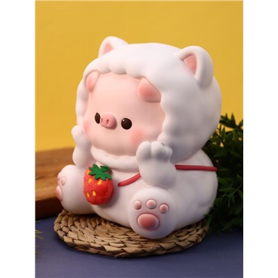 Копилка «Pig strawberry bag», pink (24 см), пластик