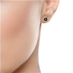 Серьги с фианитом родированные серебро 925*