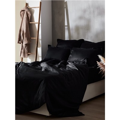 Простыня 1.5 спальная SL Home Tencel, 160×235 см, чёрная, тенсель