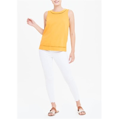 Mustard Sleeveless Linen Top