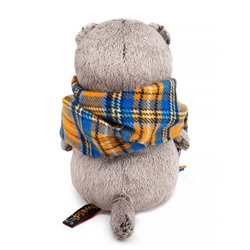 Мягкая игрушка "Кот Басик в шарфе в клеточку "Мультсериал" (19 см)