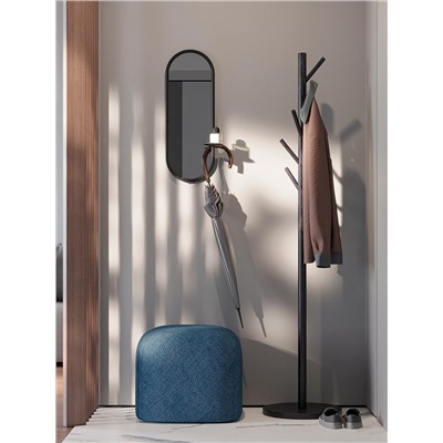 Зеркало настенное с полкой Yens, черное