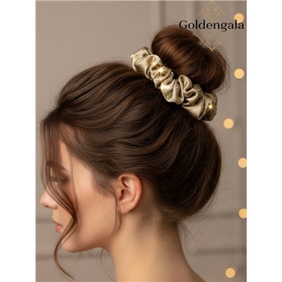 Резинка для волос объемная шелковая со стразами 5шт. Арт:Р2/004