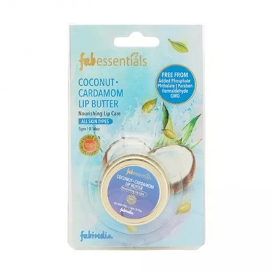Бальзам для губ с Кокосом и Кардамоном (5 г), Coconut Cardamon Lip Butter, произв. Fabessentials