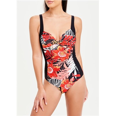Soon Floral Palm Panelled Swimsuit