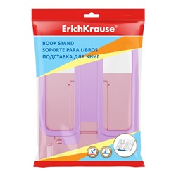 Подставка для книг пластик ErichKrause Base, Candy, розовая с фиолетовым держателем