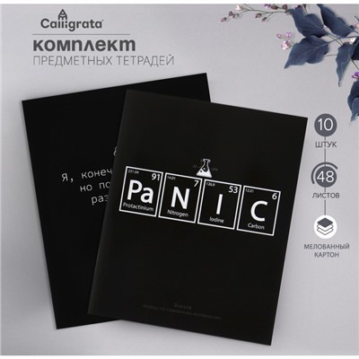 Комплект предметных тетрадей 48 листов "На Чёрном", 10 предметов, со справочным материалом