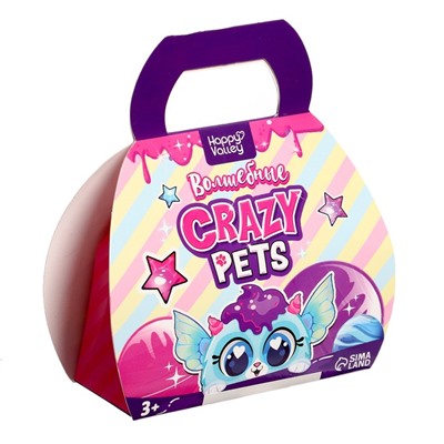 Игрушка-сюрприз «Волшебный» Crazy Pets, с наклейками, голубой, МИКС