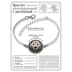 BSI-0062 Браслет металлический Медведь анфас