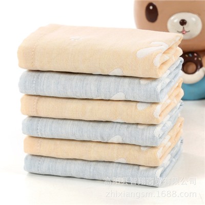 Creative gauze handkerchief, children's eating bib, with little bears, wholesale