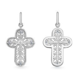 Крест из серебра литье с фианитом