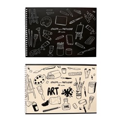 Альбом для рисования А4, 24 листа на гребне, Mono-art, блок офсет 100 г/м², МИКС