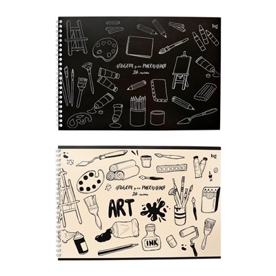 Альбом для рисования А4, 24 листа на гребне, Mono-art, блок офсет 100 г/м², МИКС