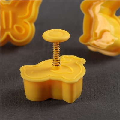 Плунжеры кондитерские Доляна «Пасха», набор 4 шт., 5×5 см, пластик жёлтые