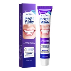 Отбеливающая зубная паста против зубного камня «Мята-Маракуя» SADOER Pasiion Mint Whitening toothpaste, 100 гр