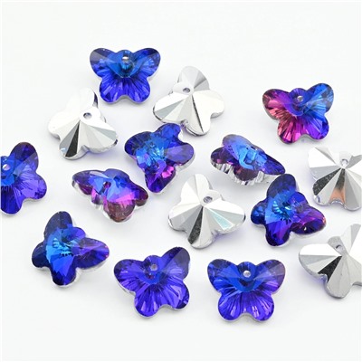 Бусина акриловая Бабочка 15*12мм цв.лилово-синий
