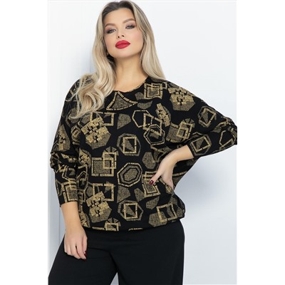 Блузон Ты вдохновение (черно-золотой) Б11879