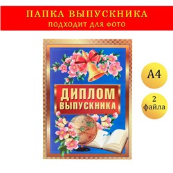 Папка с двумя файлами А4 на выпускной «Диплом выпускника»