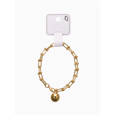 Браслет цепочка с подвеской «Шарик», L=22 см, металл, цвет золото