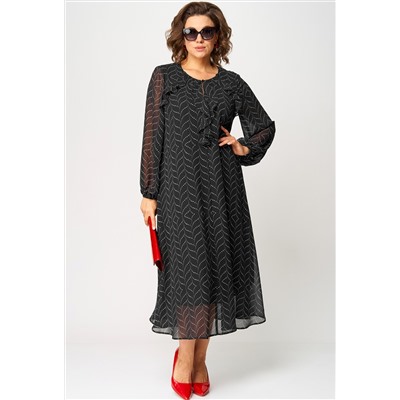 Платье EVA GRANT 7177А-2 черный горох