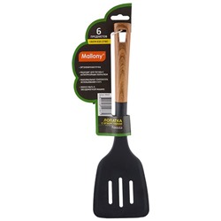 Лопатка с отверстиями из нейлона MALLONY FORESTA, с пластм ручкой/дизайн под дерево,33,5*9,8 см