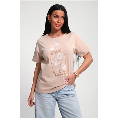 Женская футболка 85657 / бежевый